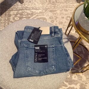 PAIGE Women's Classic Blue Straight Leg Jeans